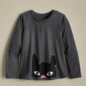 🐈‍⬛ NWT Chasing Fireflies Cat Eyes Black Kitty Grey Swing Top Girl’s 2 2T